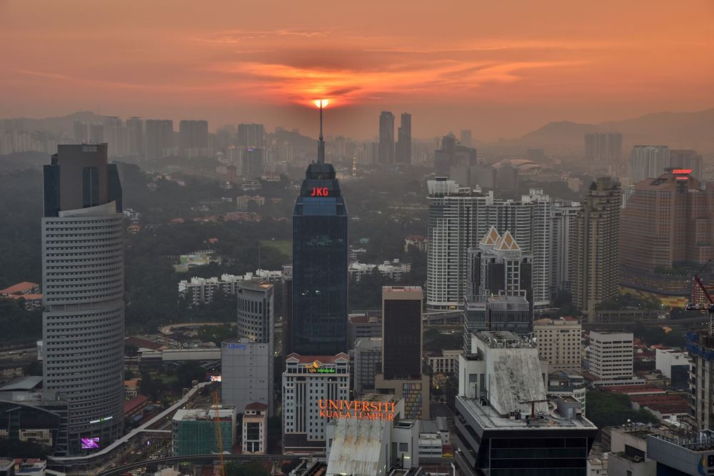 La vue depuis la terrasse située au 51e étage