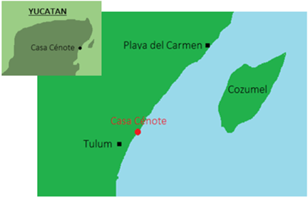 Localisation de Casa Cénote
