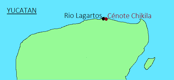 Carte : emplacement du cénote Chikila dans le Yucatan.