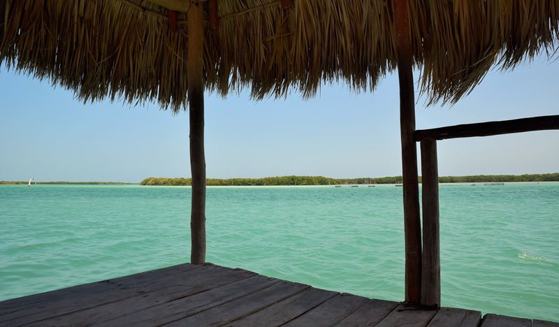 Une paillote sur le malecon à Rio Lagartos.