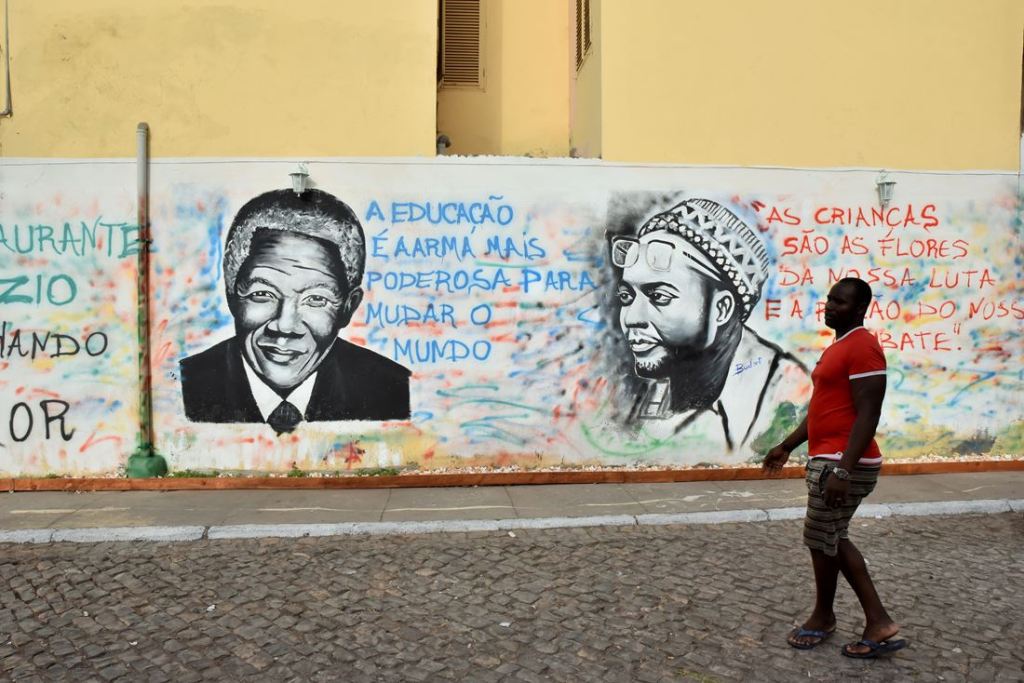 Street-art sur une maison de l'île de Santiago au Cap-Vert