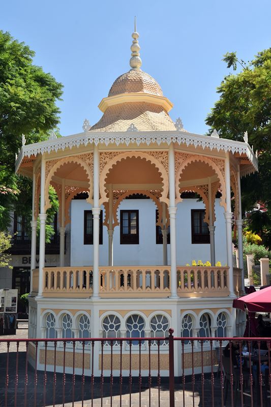 Le fameux kiosque de style mauresque, dans la ville coloniale de La Orotava